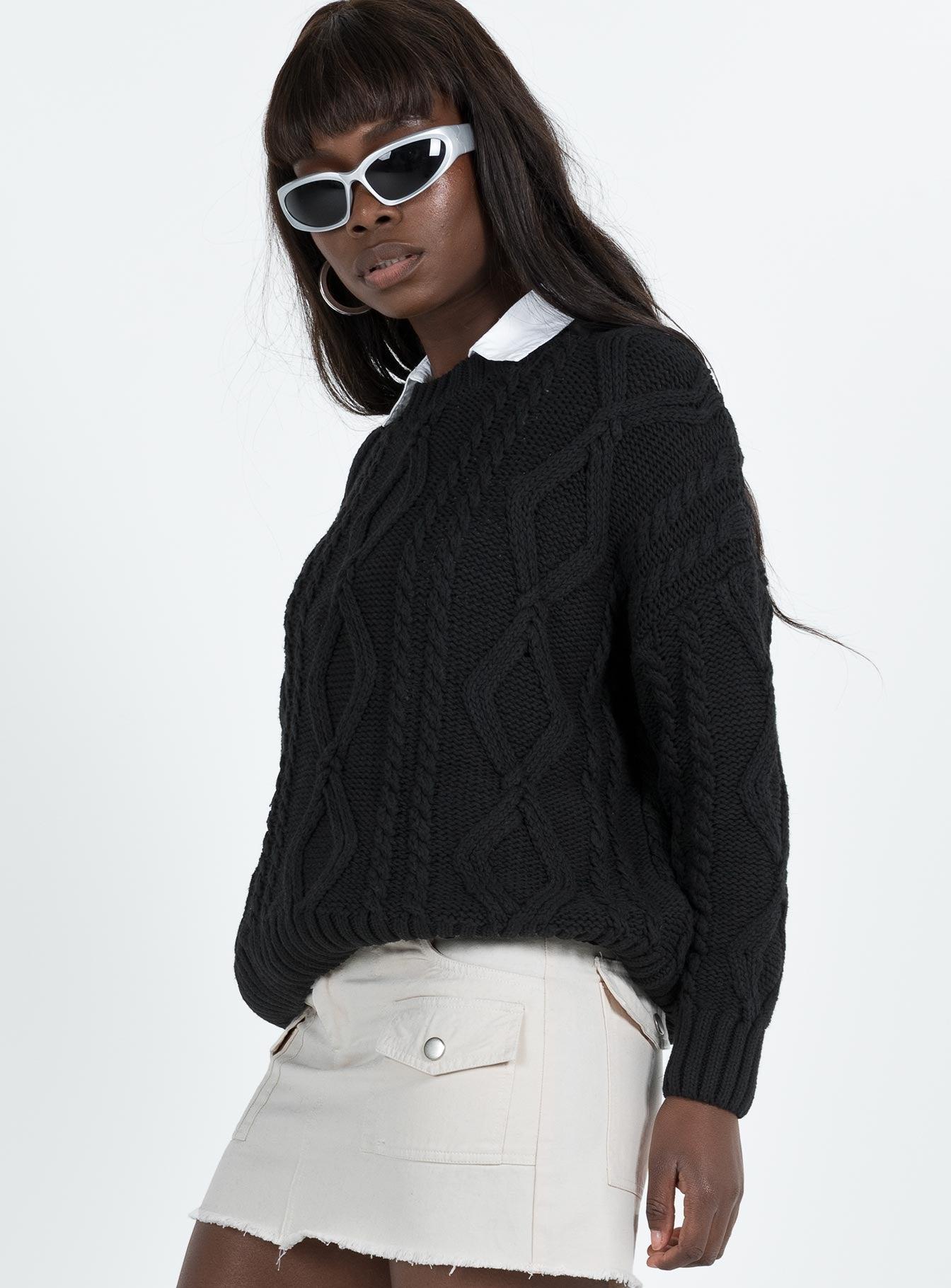 Anaya Oversized Sweater Black Product Image
