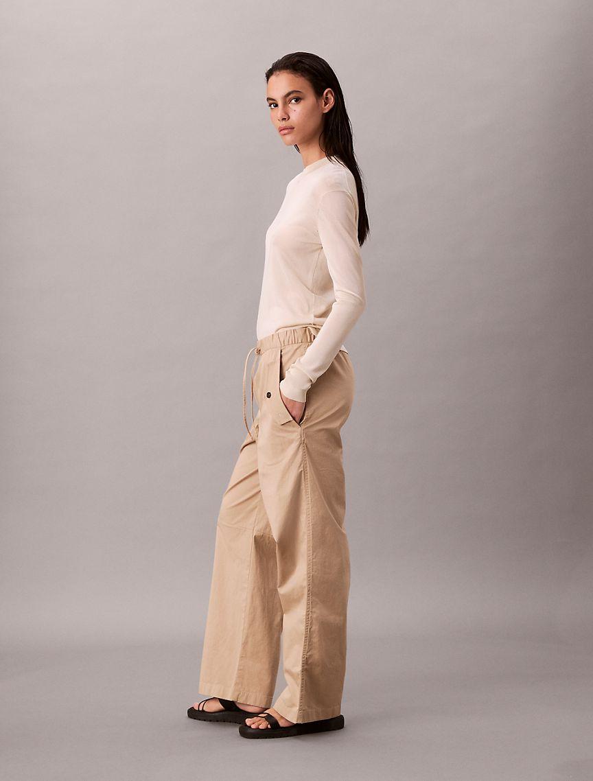 Calvin Klein Womens Cotton Cargo Pants - Brown Product Image