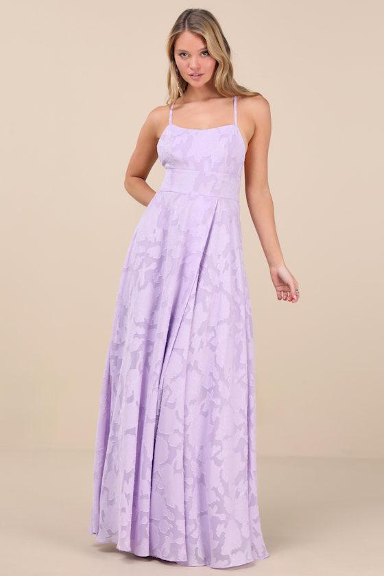 Let There Be Romance Lavender Burnout Floral Maxi Dress Product Image