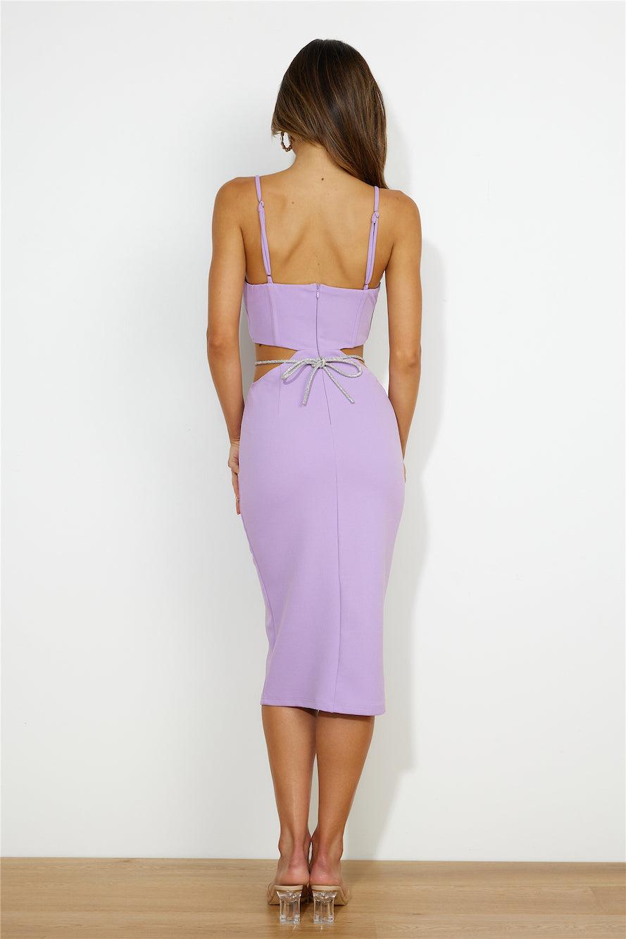 Sipping Cocktails Midi Dress Purple Product Image