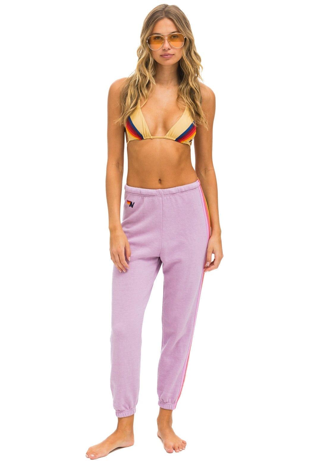 5 STRIPE SWEATPANTS - MAUVE // PINK // GREEN Female Product Image