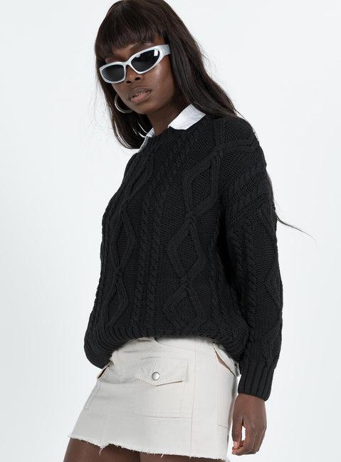 Anaya Oversized Sweater Black Product Image