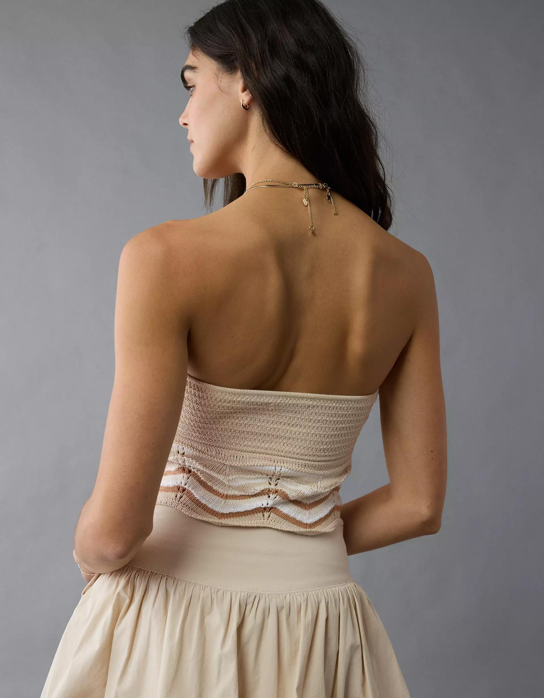 AE Cropped Chevron Crochet Tube Top Product Image