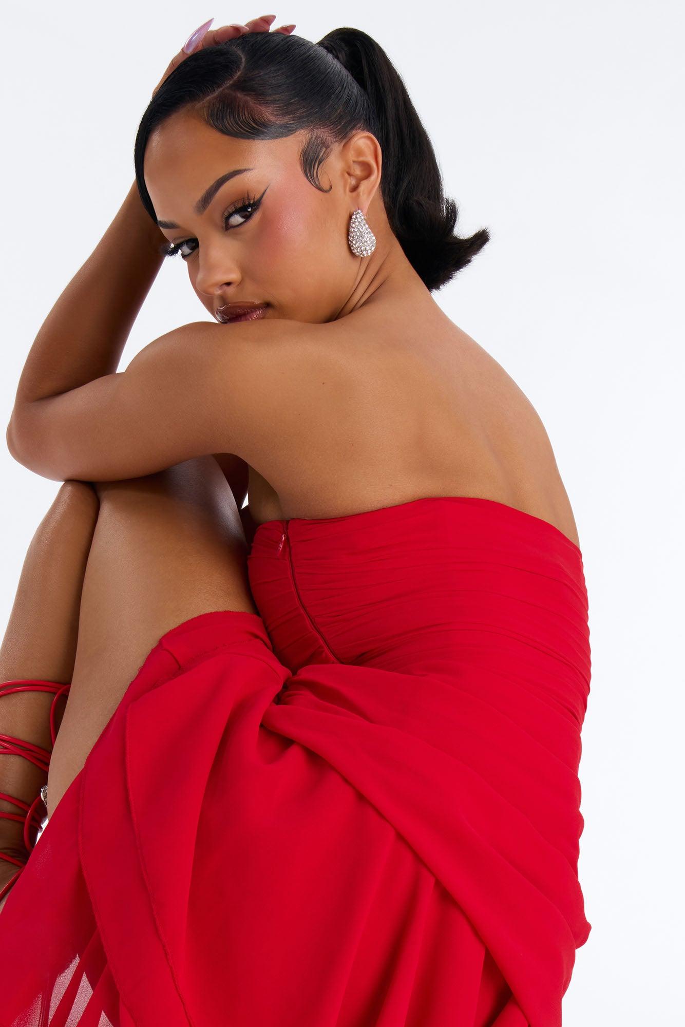 Big Flirt High Low Ruffle Dress - Red Female Product Image