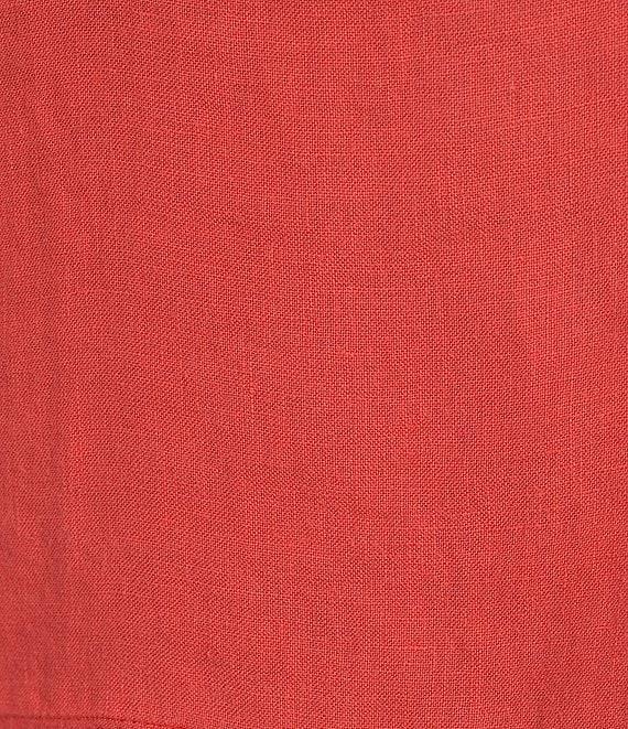 M Made In Italy Linen Johnny Collar Elbow Length Sleeve Cape Shirt Product Image