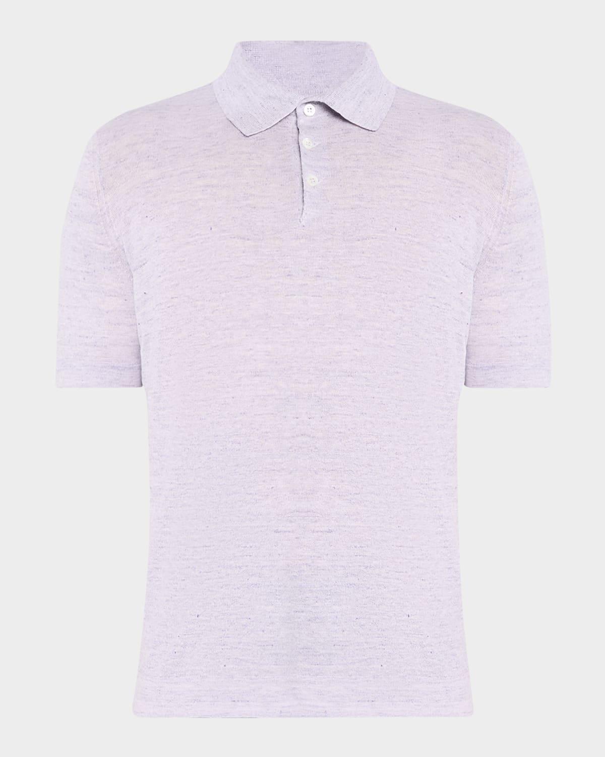 Men's Linen and Cotton Polo Shirt Product Image