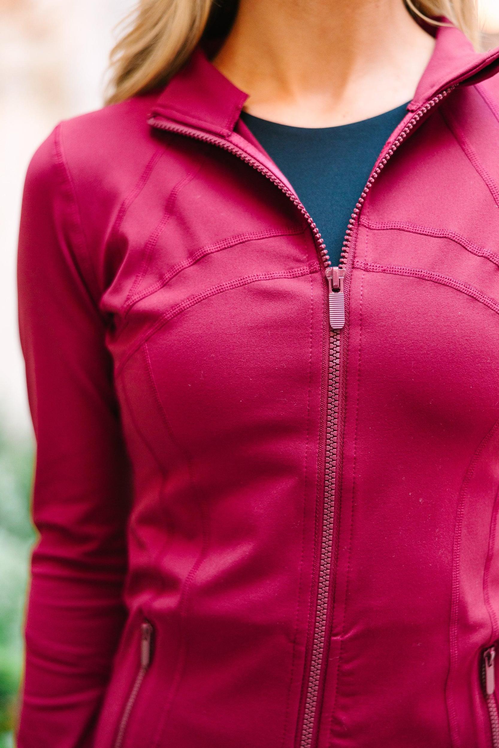 On Your Terms Burgundy Red Jacket Female Product Image