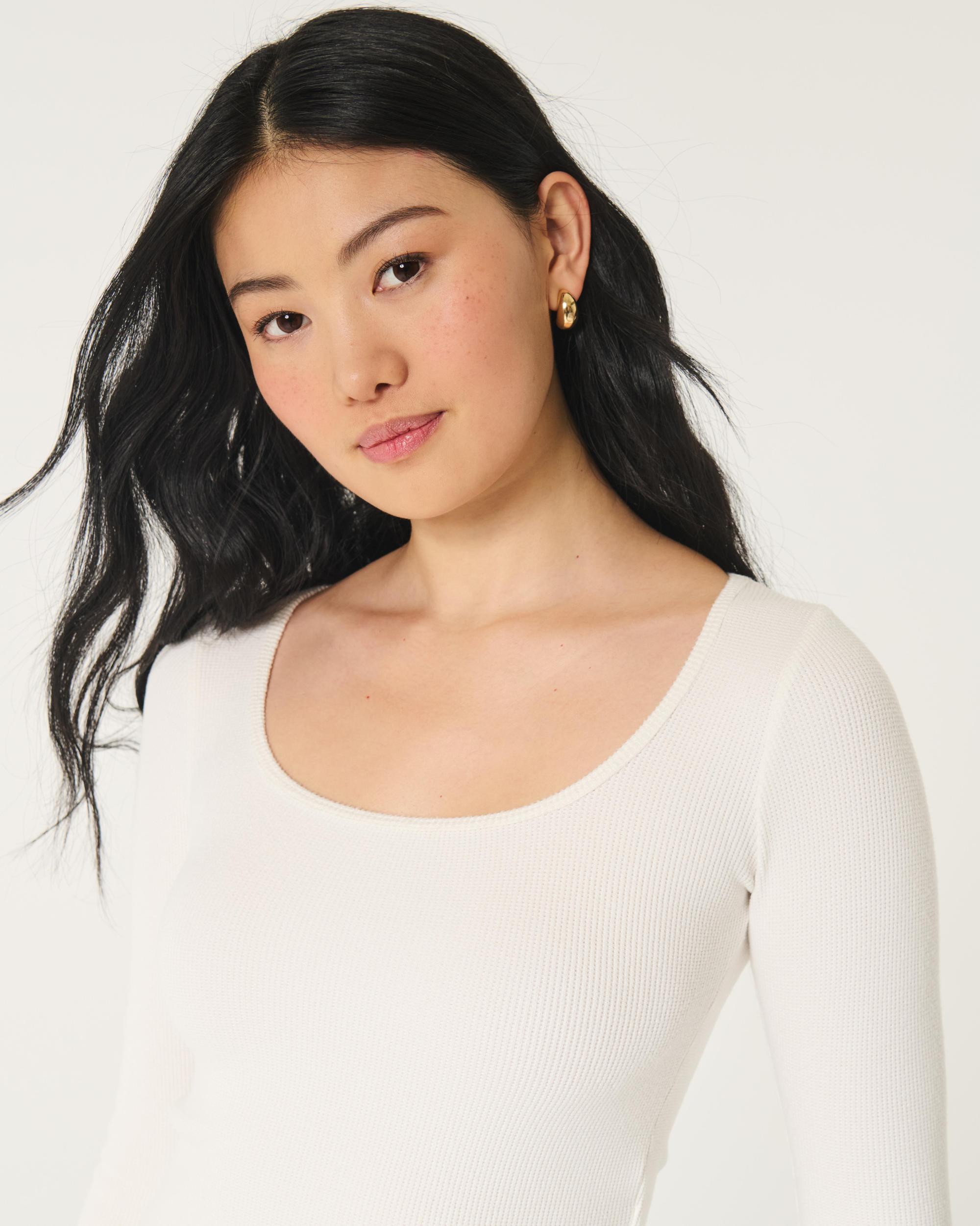 Gilly Hicks Waffle Wide-Neck Top Product Image