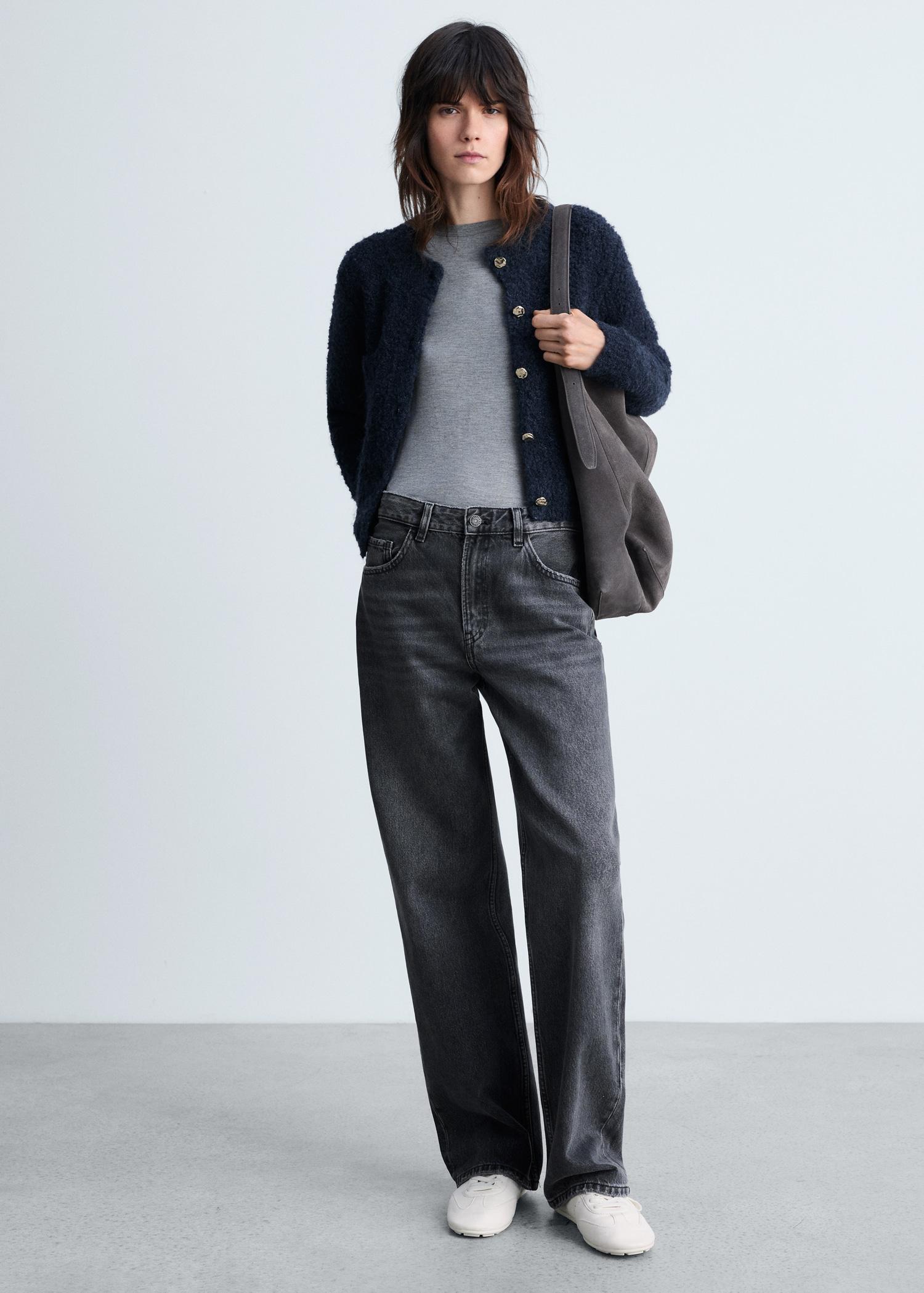 Bouclé jacket with jewel buttons - Women | MANGO USA Product Image