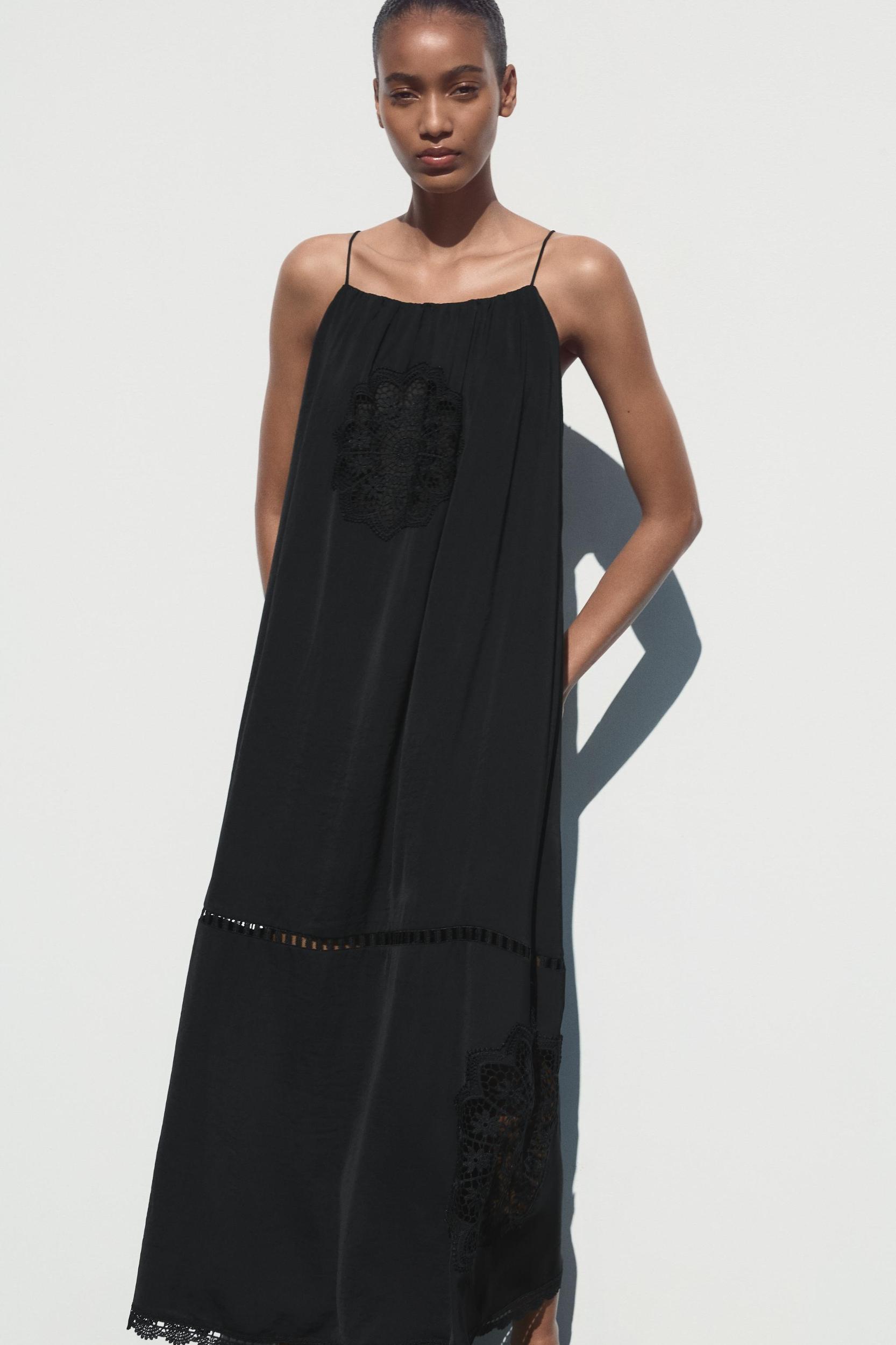 EMBROIDERED VOLUMINOUS MIDI DRESS Product Image