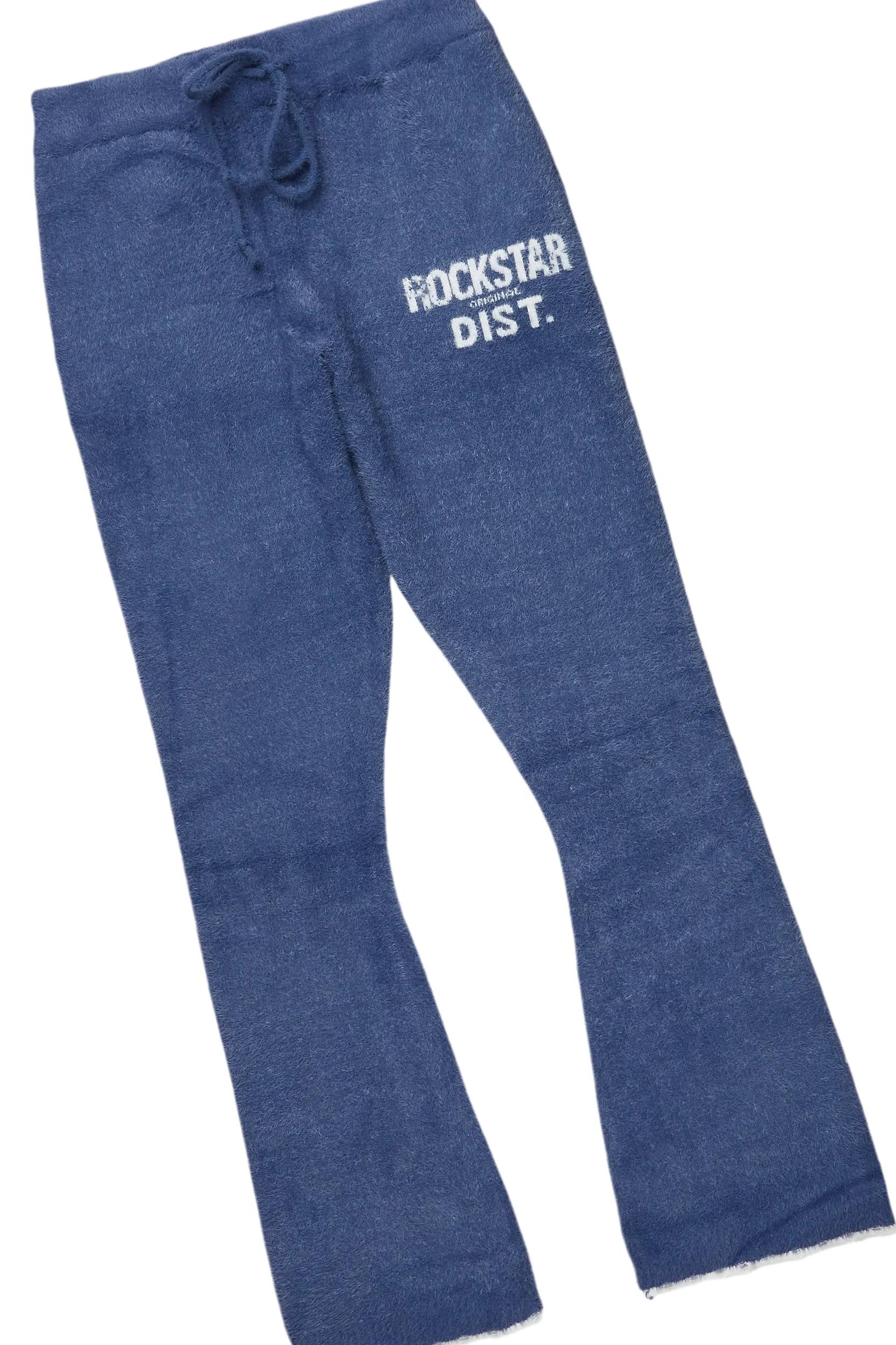 Lake Navy Mohair Knit Track Set Male Product Image