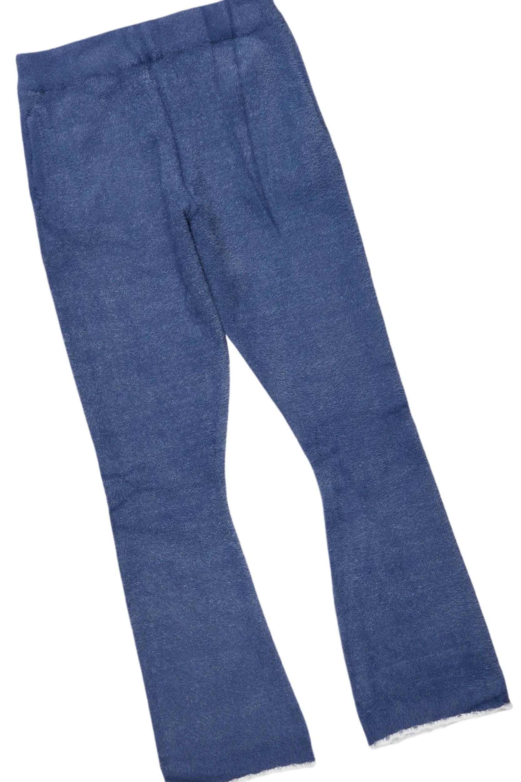 Lake Navy Mohair Knit Track Set Male Product Image