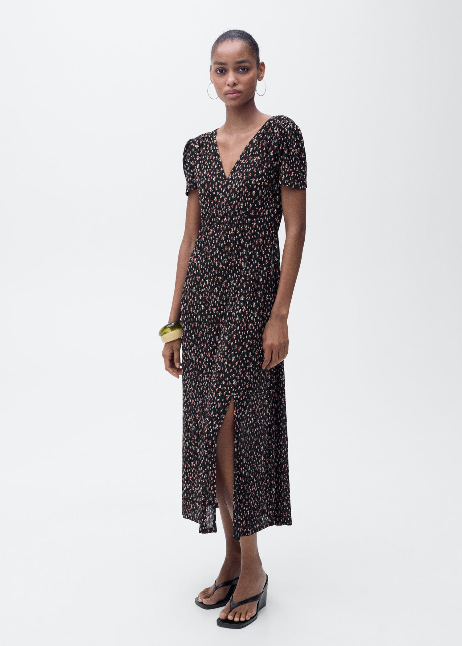 Printed midi-dress - Women | MANGO USA Product Image