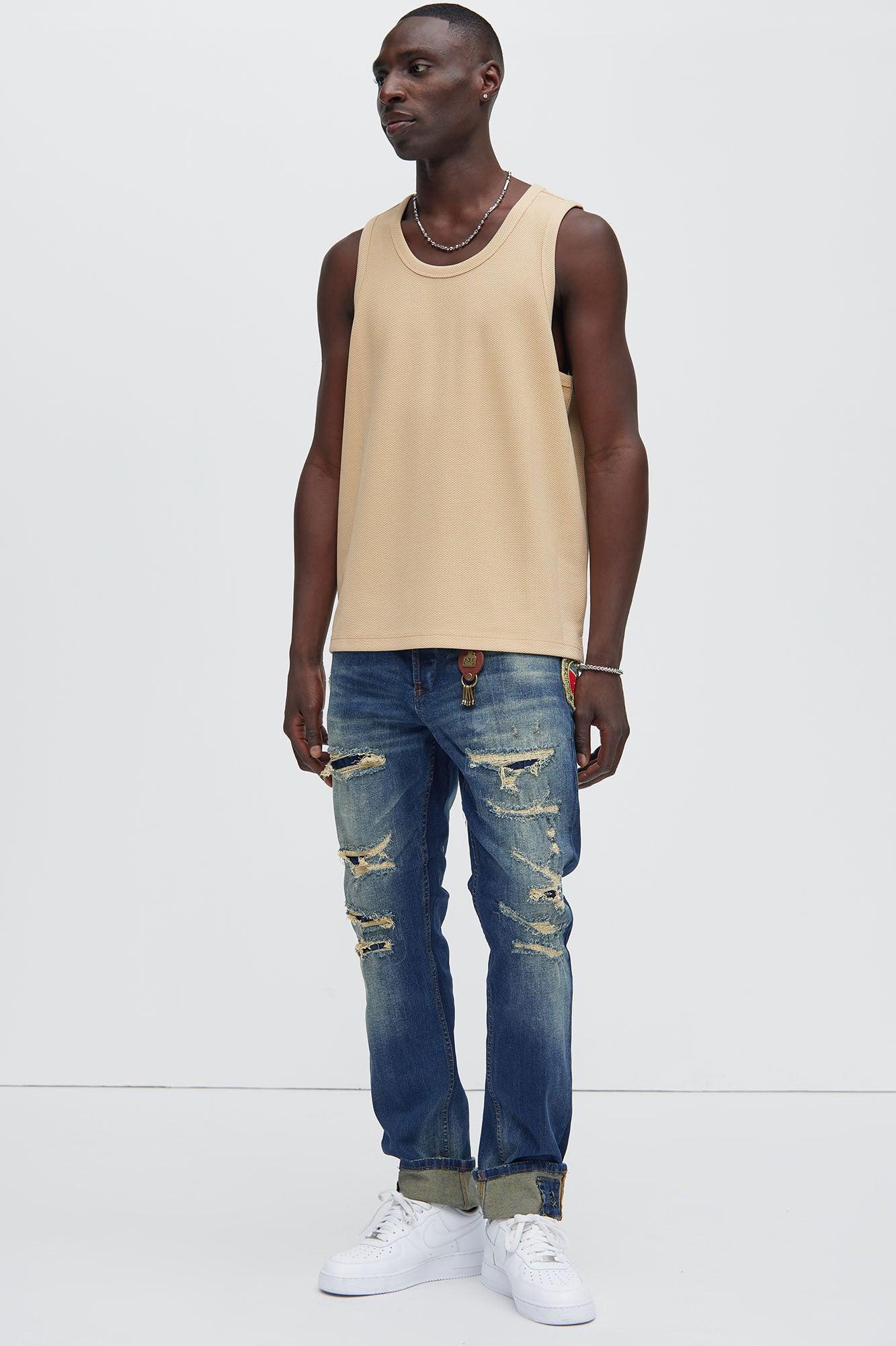 Kamryn Textured Tank Top - Tan Product Image