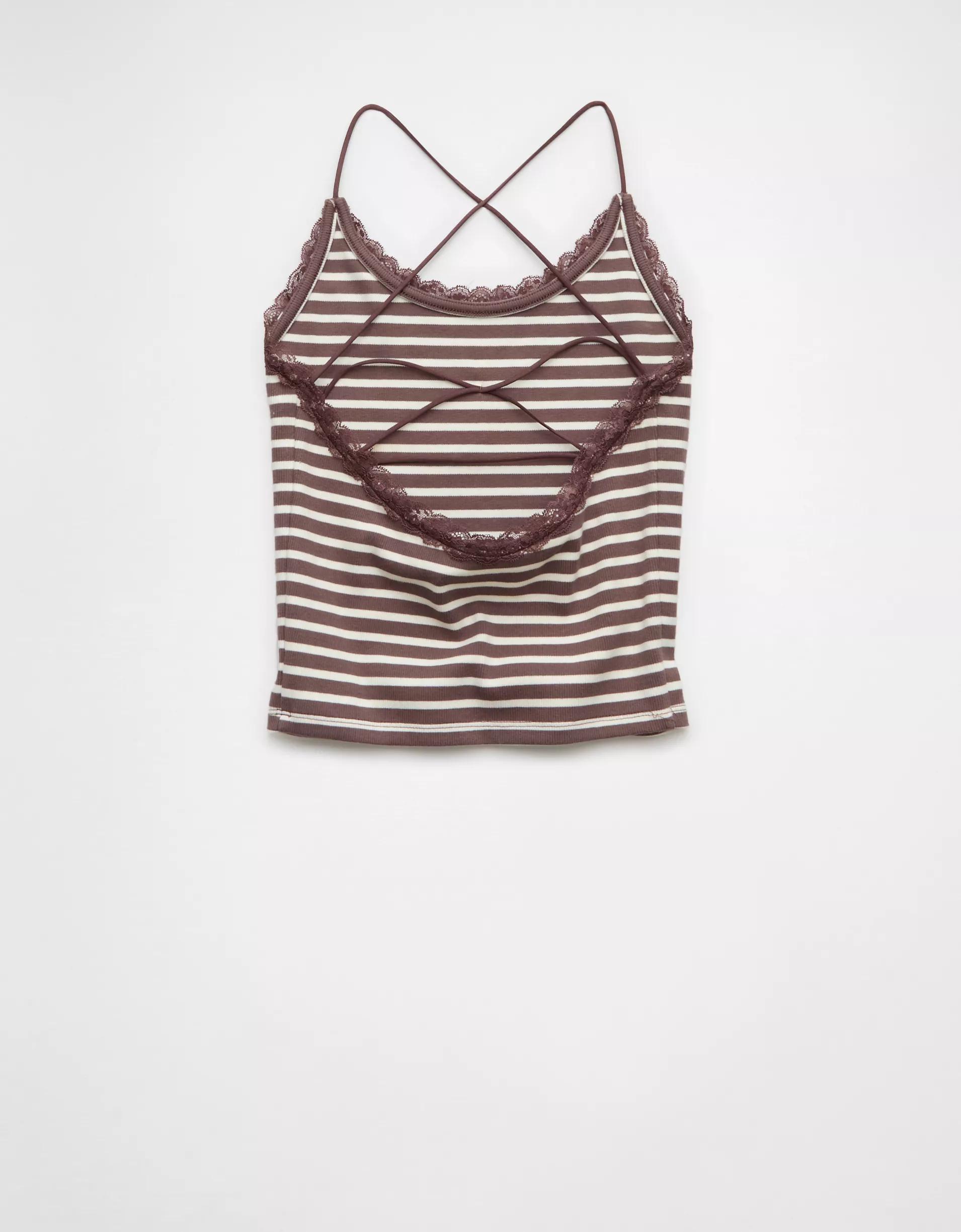 AE Strappy Go Lucky Cropped Lace Tank Top Product Image