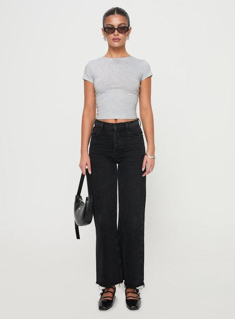 Fawcett High Rise Straight Leg Jeans Washed Black Product Image