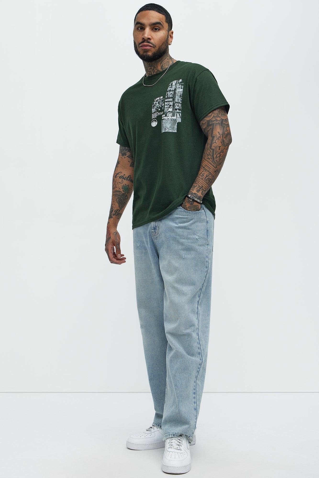 Life Is Wandering Short Sleeve Tee - Hunter Green Product Image