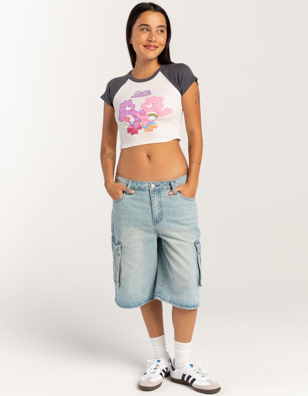 CARE BEARS Womens Raglan Baby Tee - CREAM/BLACK Product Image