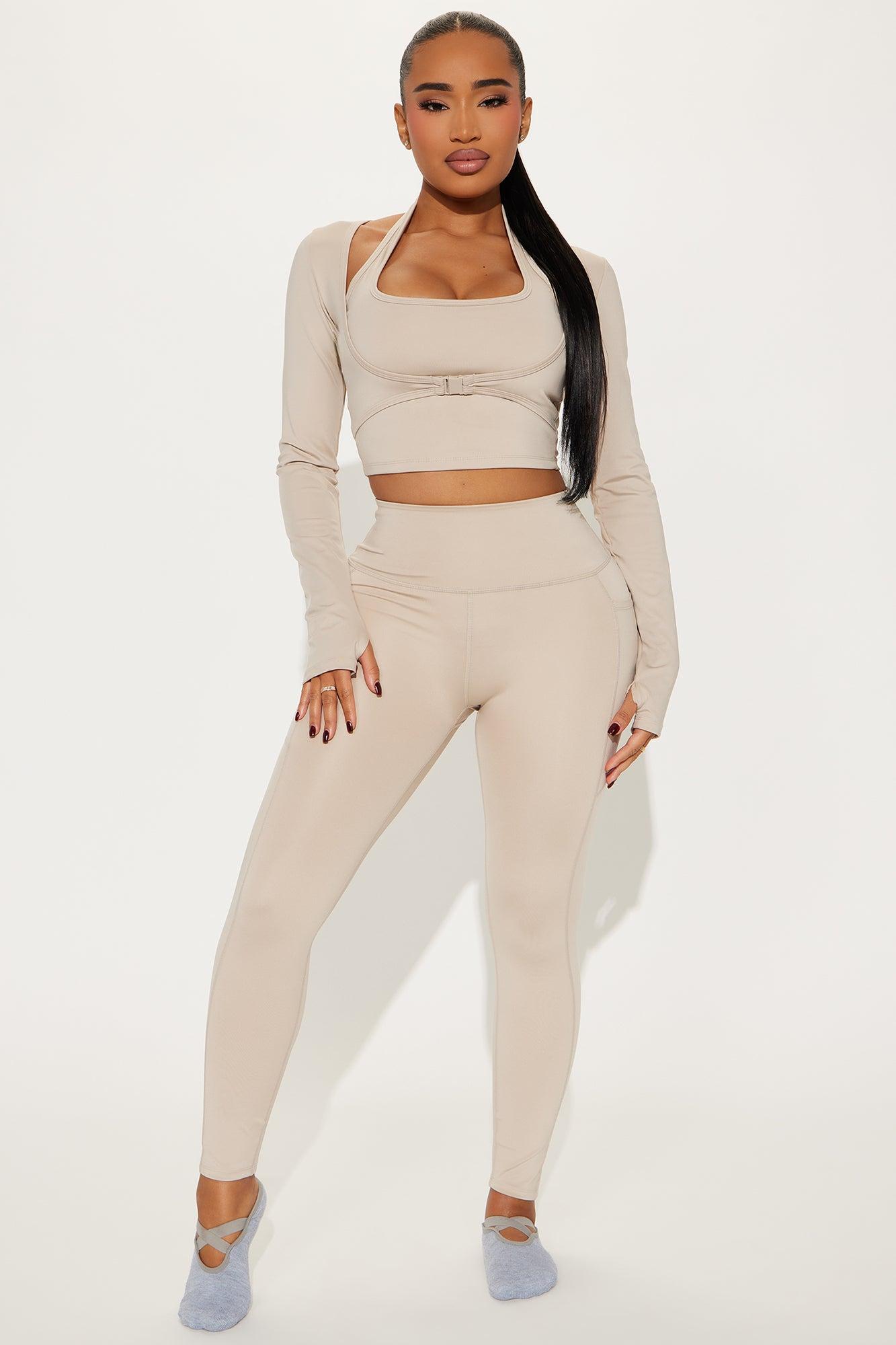 Vital Form 7/8 Elevate Active Legging - Light Taupe Product Image