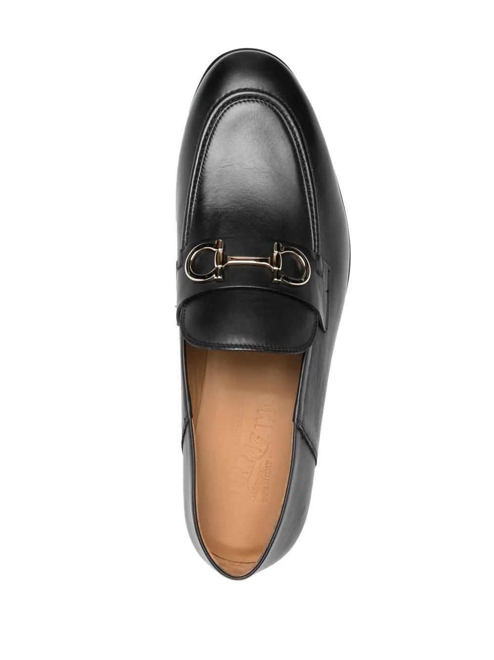 Gancini-buckle leather loafers Product Image