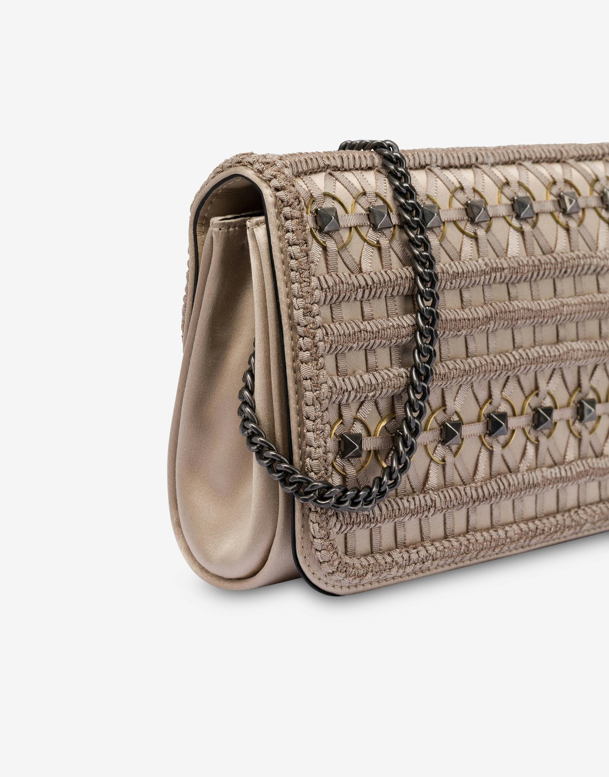 Satin clutch with embroidery Product Image