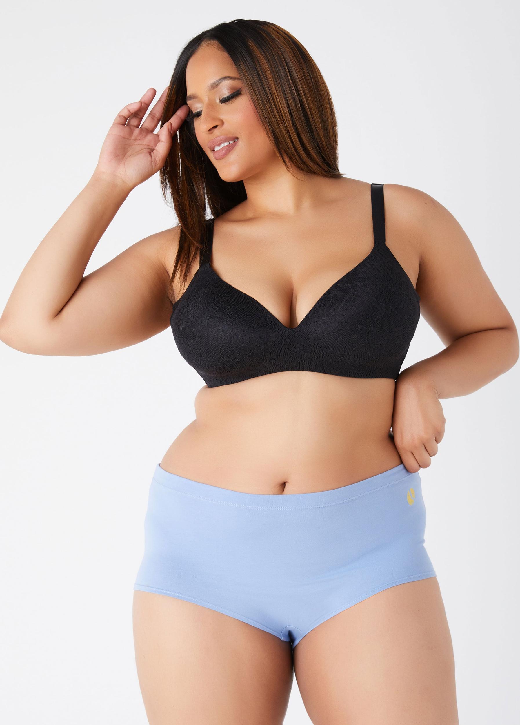 Plus Size Logo Print Cotton Blend Boyshorts Ashley Stewart Product Image