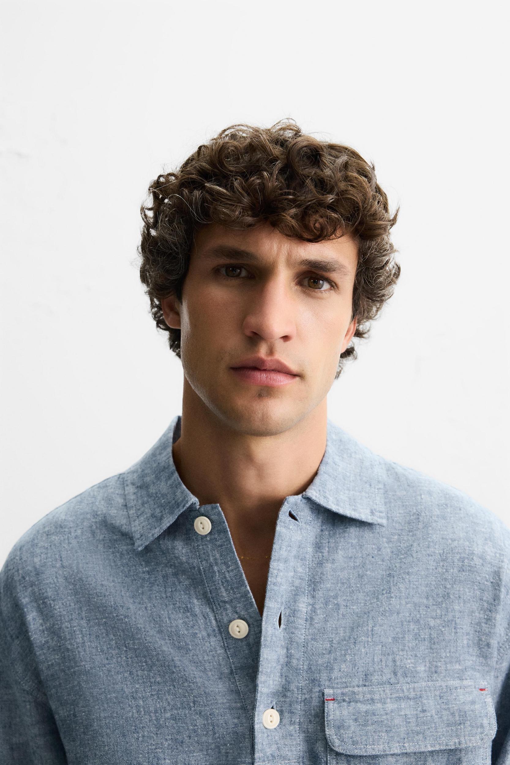 LINEN - COTTON POLO SHIRT Product Image