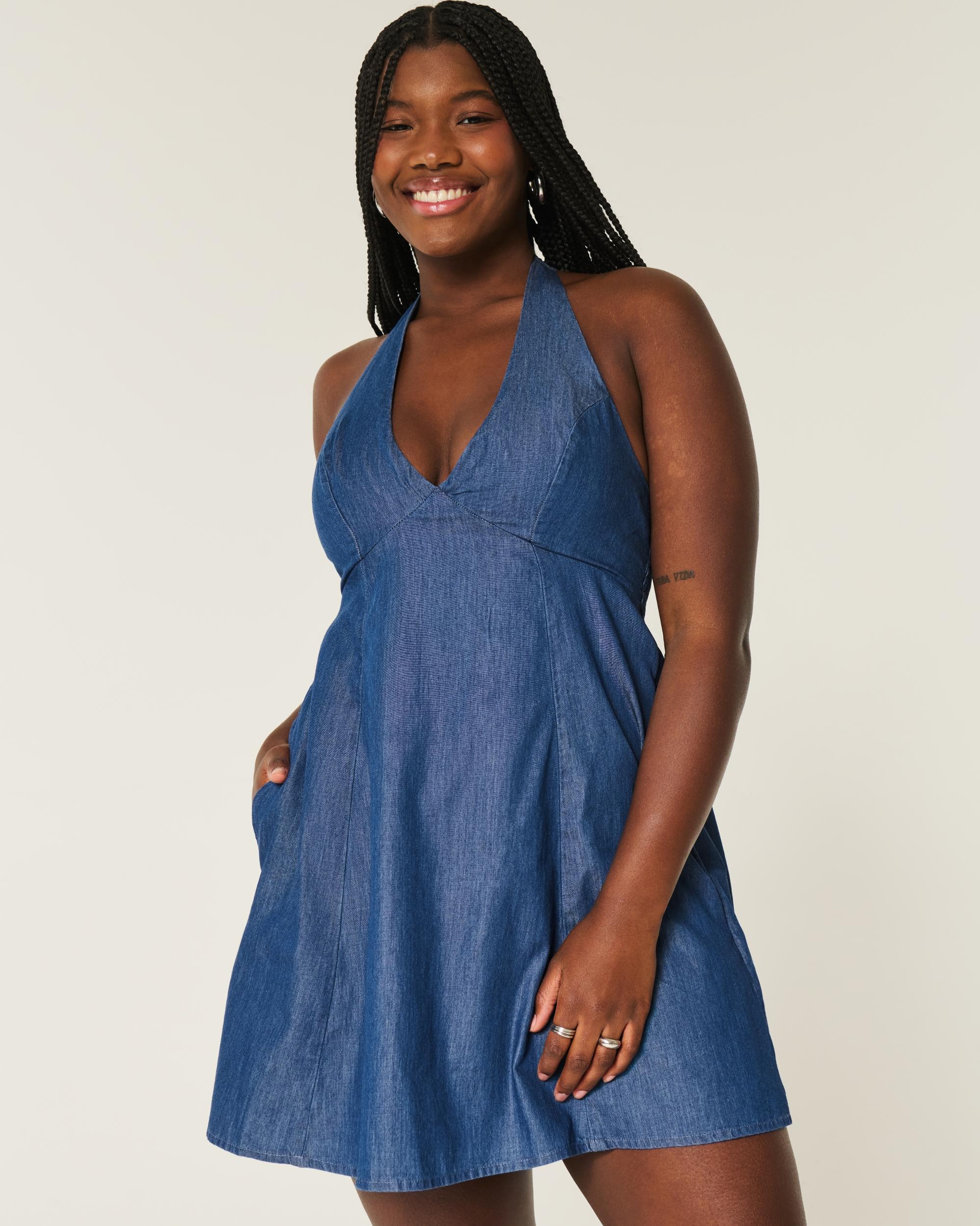 Open Back Halter Mini Dress Product Image