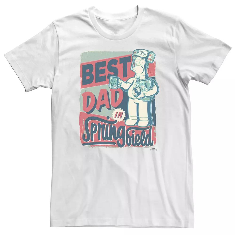 Big & TallThe Simpsons Homer Best Dad In Springfield Poster Tee, Men's, Size: 5XL, White Product Image