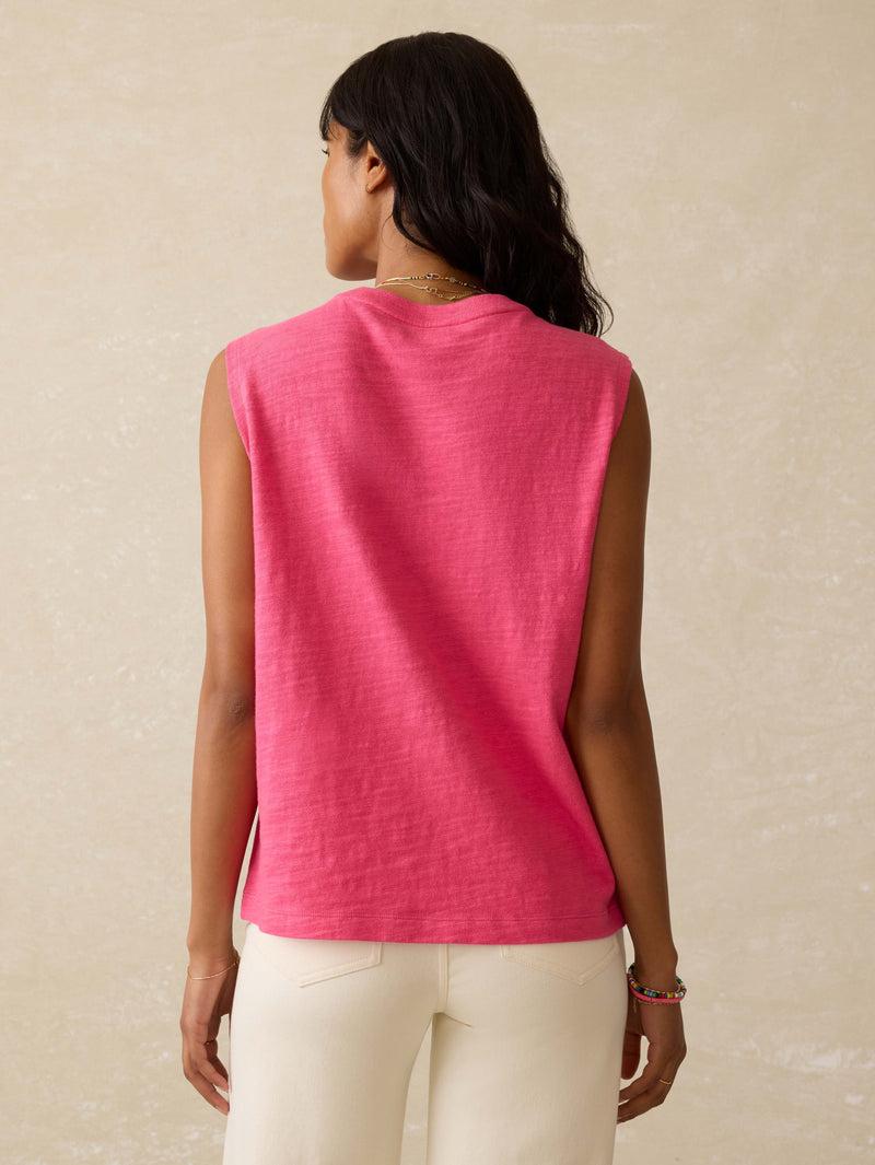 Sunwashed Slub Muscle Tank - Pink Flambe Product Image