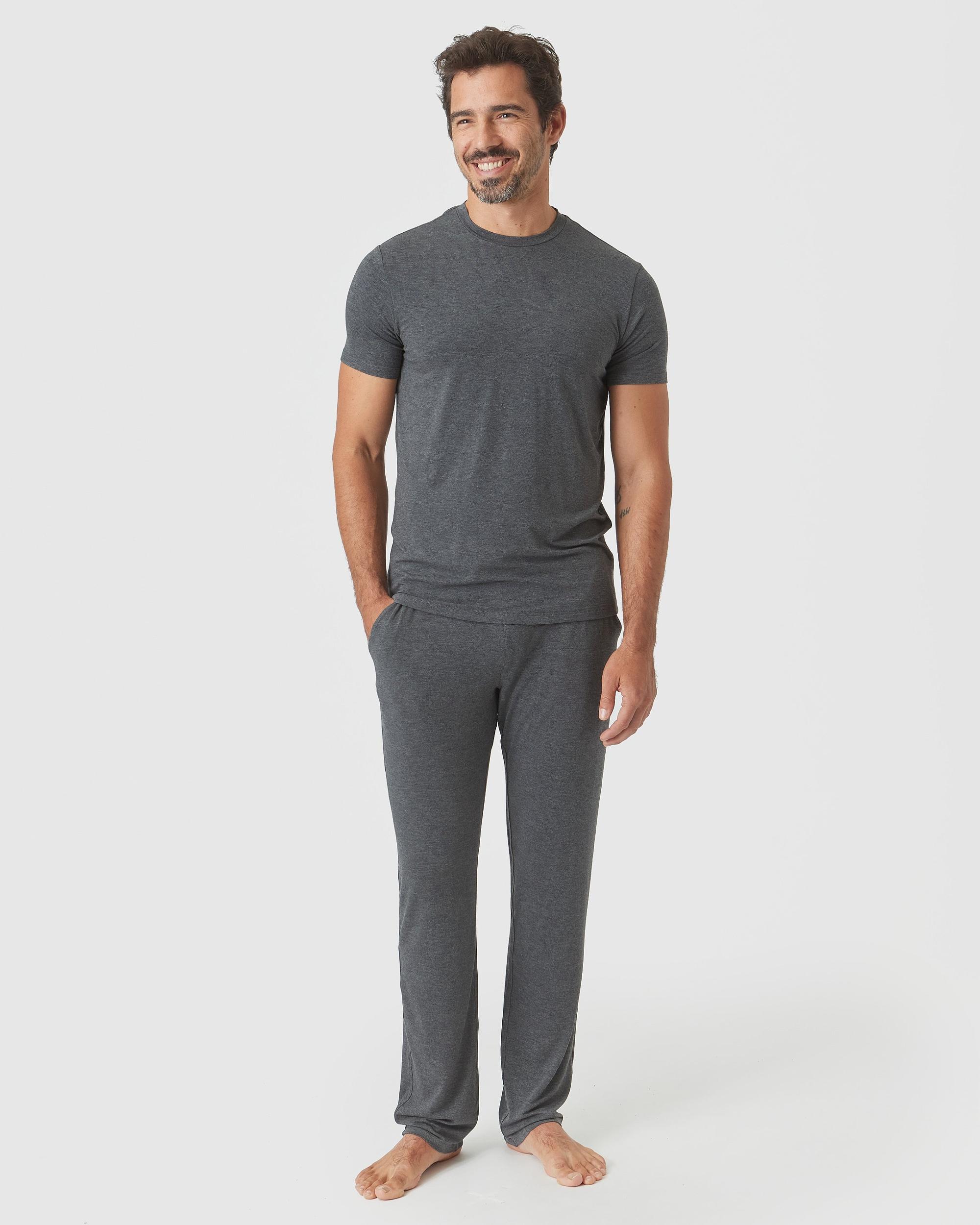 Charcoal Heather Gray Short Sleeve Loungewear Tee Product Image