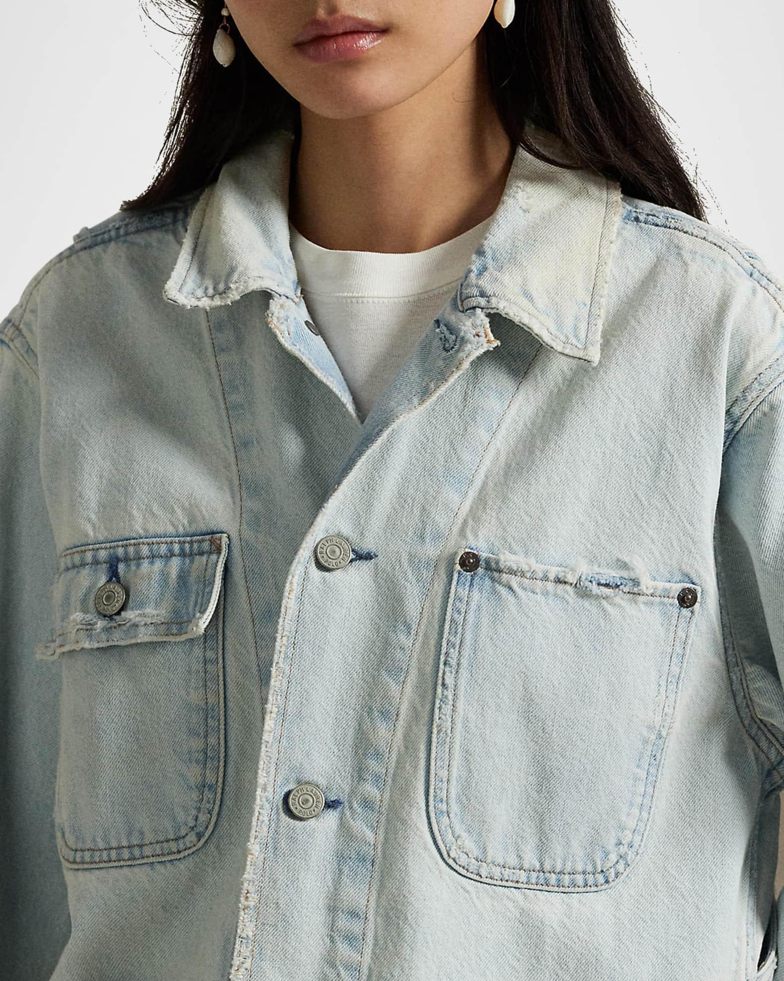 Distressed Denim Utility Jacket Product Image