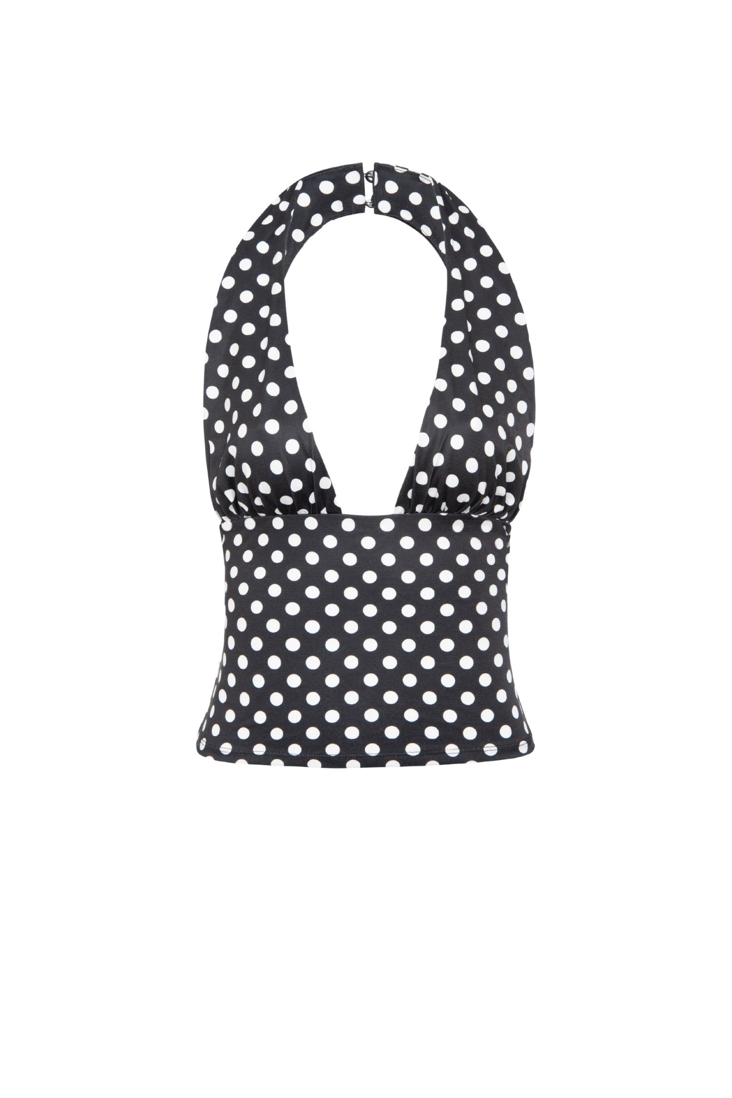 MATHILDE TOP - BLACK AND WHITE POLKA DOT Product Image