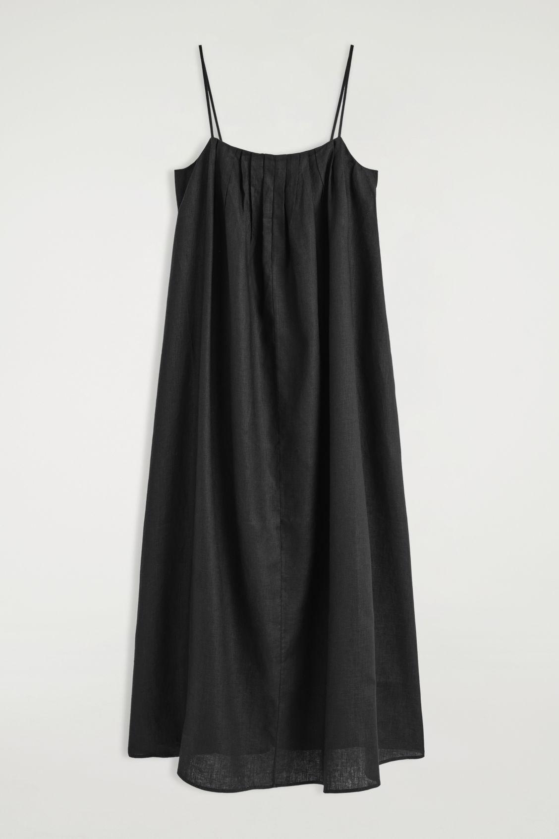 PLEATED LINEN MAXI DRESS Product Image
