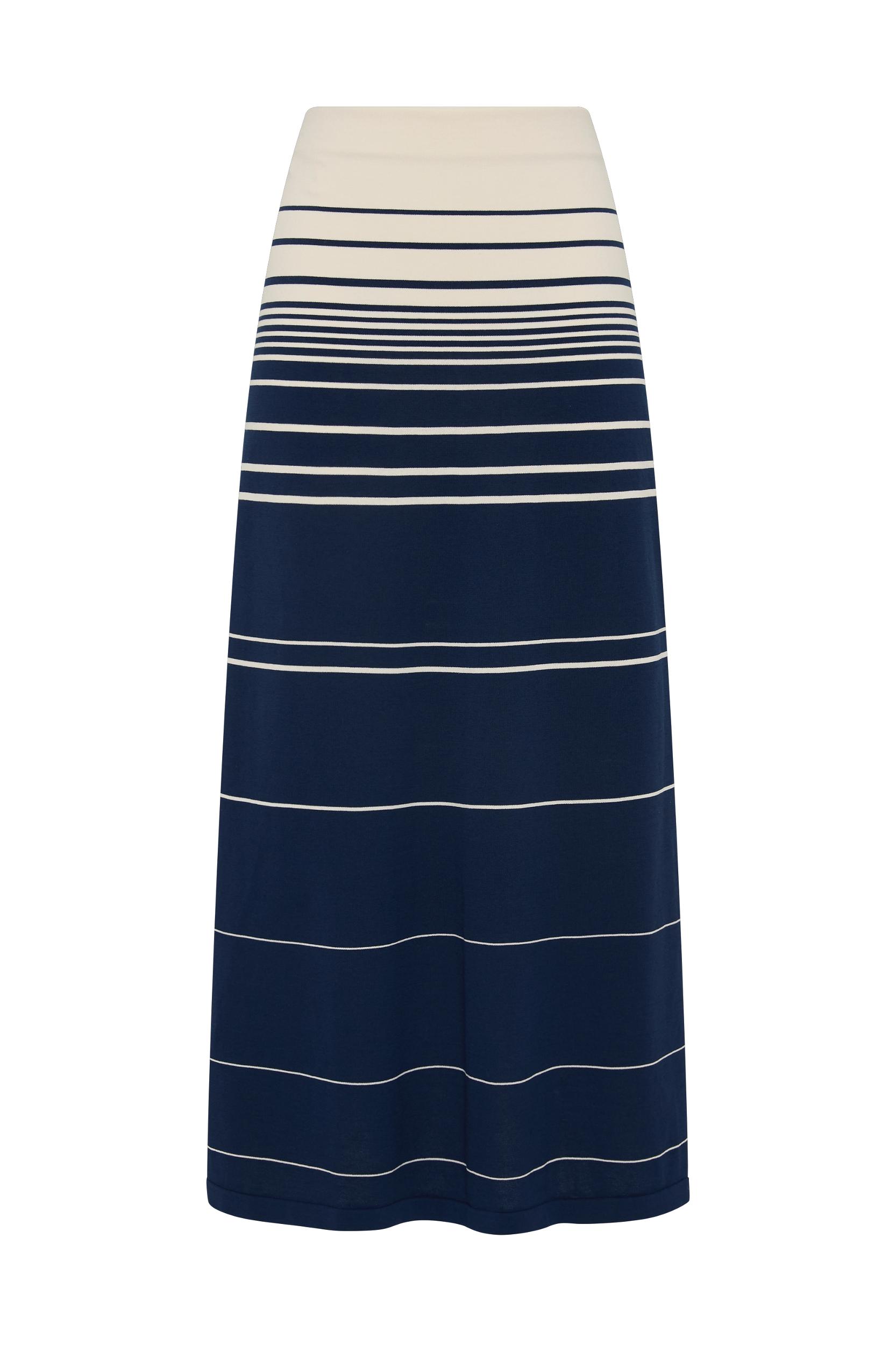 Casia Maxi Skirt Navy Cream Stripe Product Image