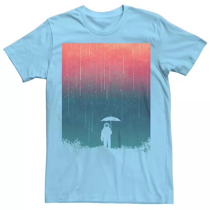 Men's Astronaut Cosmic Rain Pour Graphic Tee, Size: Medium, White Product Image