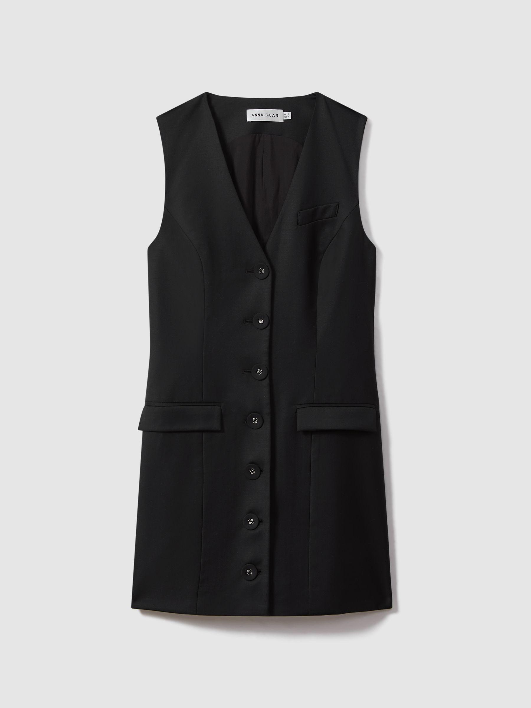 Anna Quan Single Breasted Mini Dress in Black Product Image