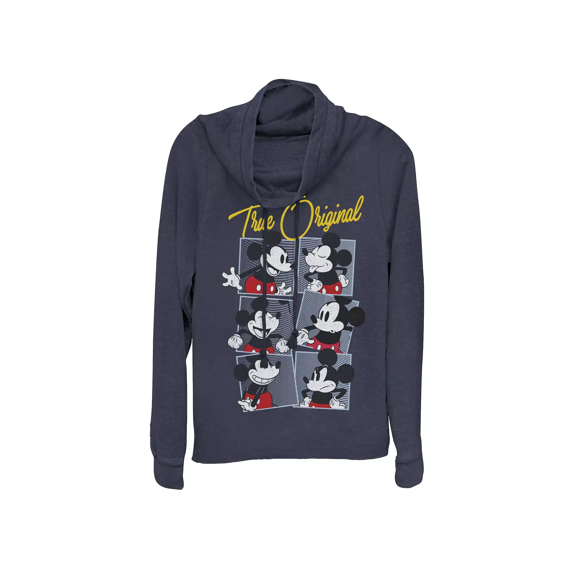 Disney's Mickey Mouse Juniors' True Original Cowlneck Graphic Lightweight Long Sleeve, Girl's,  Product Image
