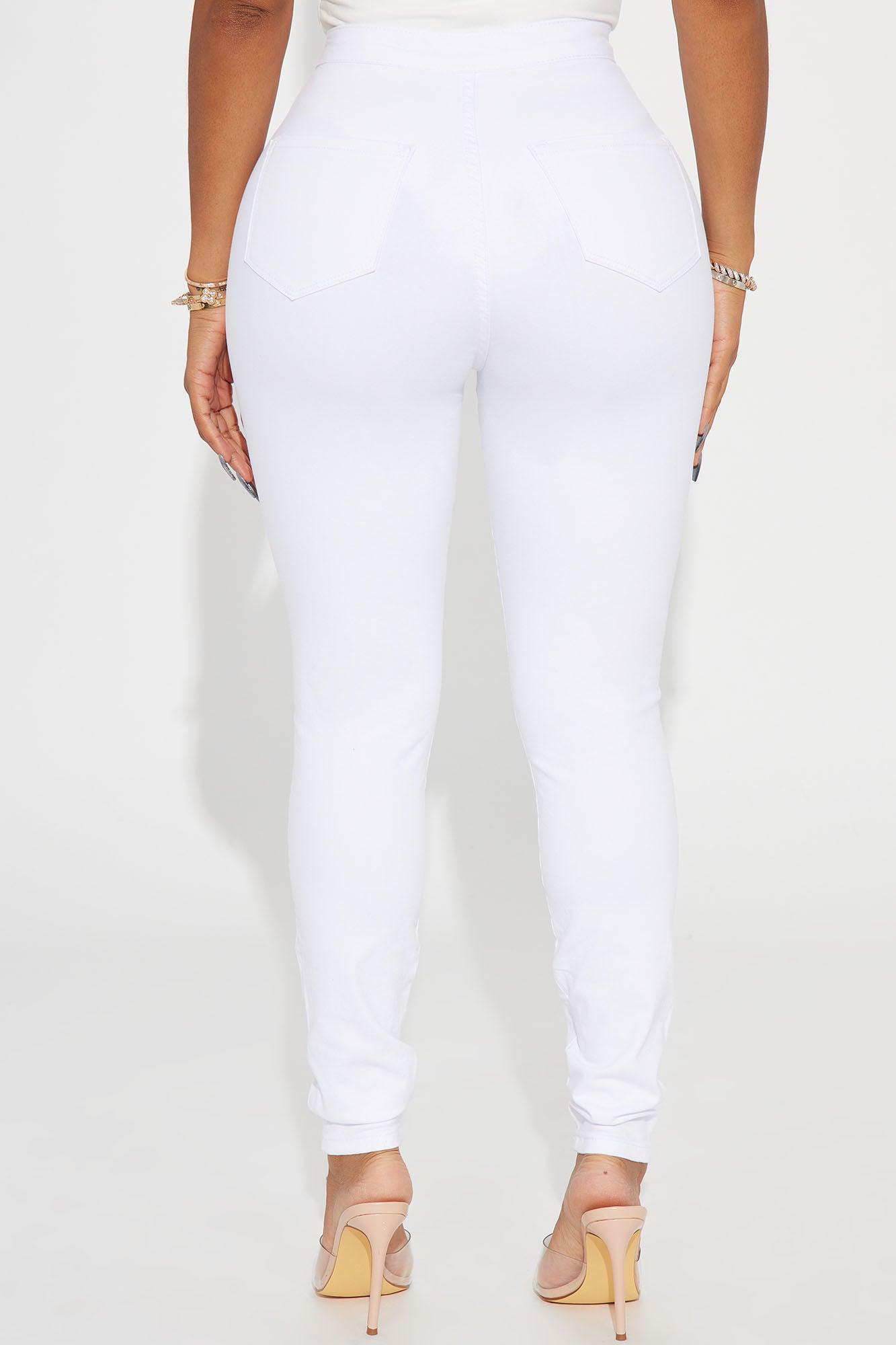 Luxe Ultra High Waist Skinny Jeans - White Product Image