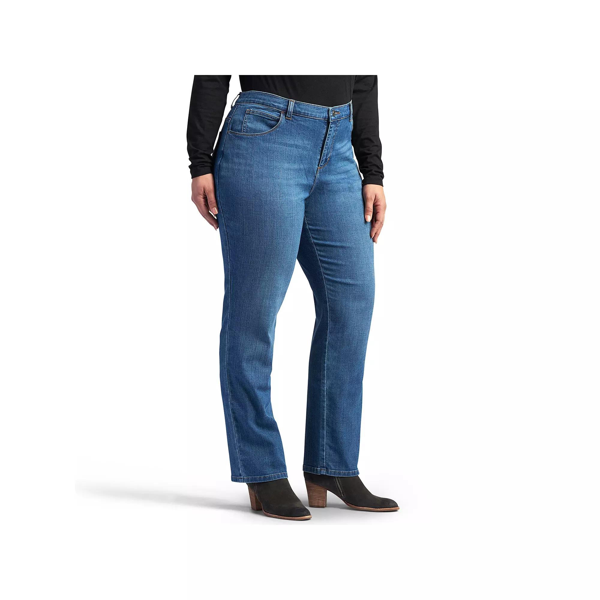 Plus Size Lee® Relaxed Fit Straight-Leg Jeans, Women's, Size: 18 Petite, Meridian Product Image