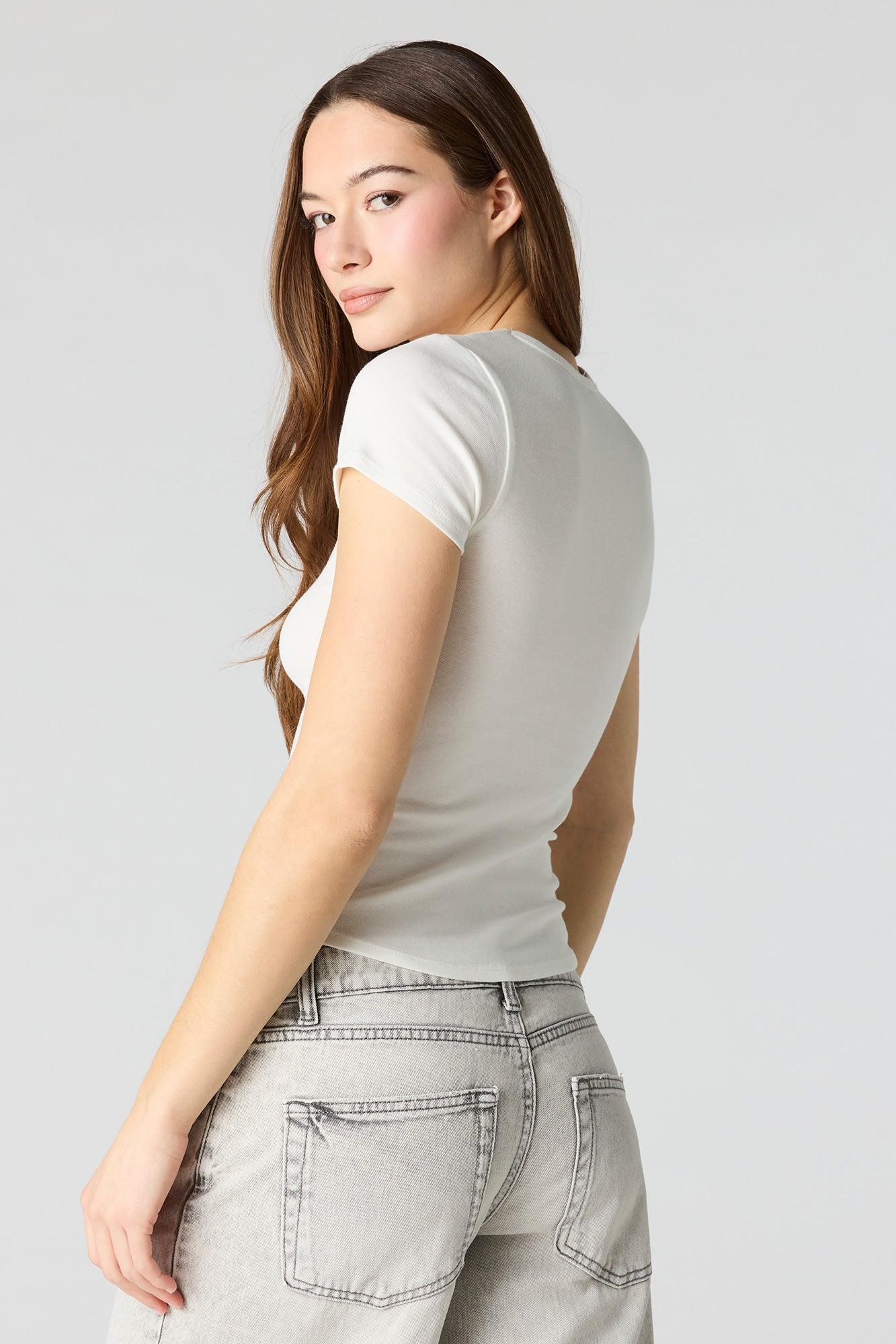 Curved Hem T-Shirt Female Product Image