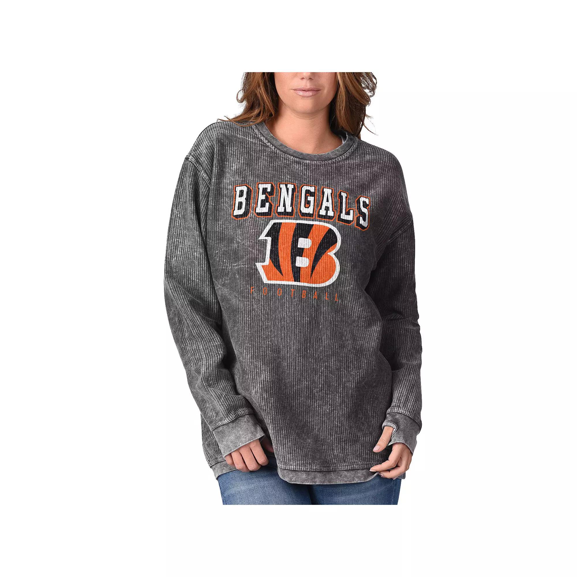 Women's G-III 4Her by Carl Banks Black Cincinnati Bengals Comfy Cord Pullover Sweatshirt,  Product Image