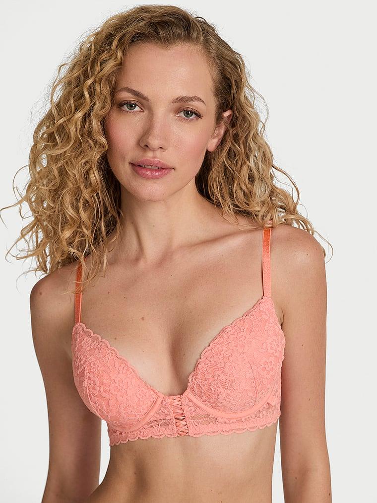 Sexy Tee Lacie Lace-Up Longline Push-Up Bra Product Image