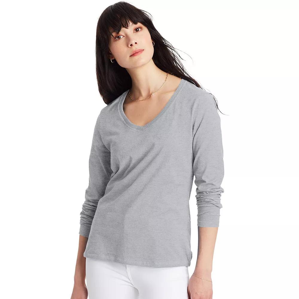 Women's Hanes® Originals Long Sleeve Tee,  Product Image