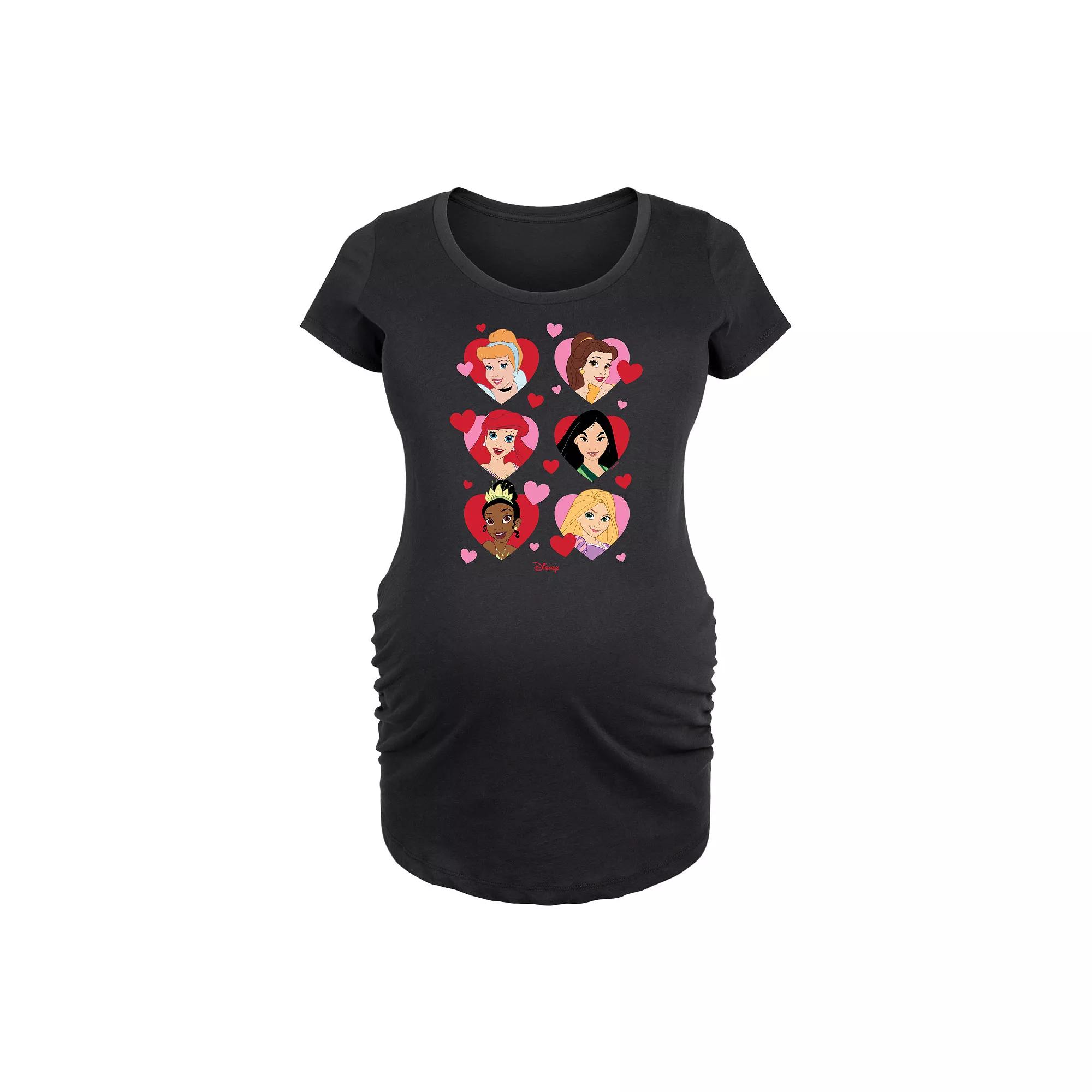 Disney Princess Maternity Heart Grid Graphic Tee, Women's,  Product Image