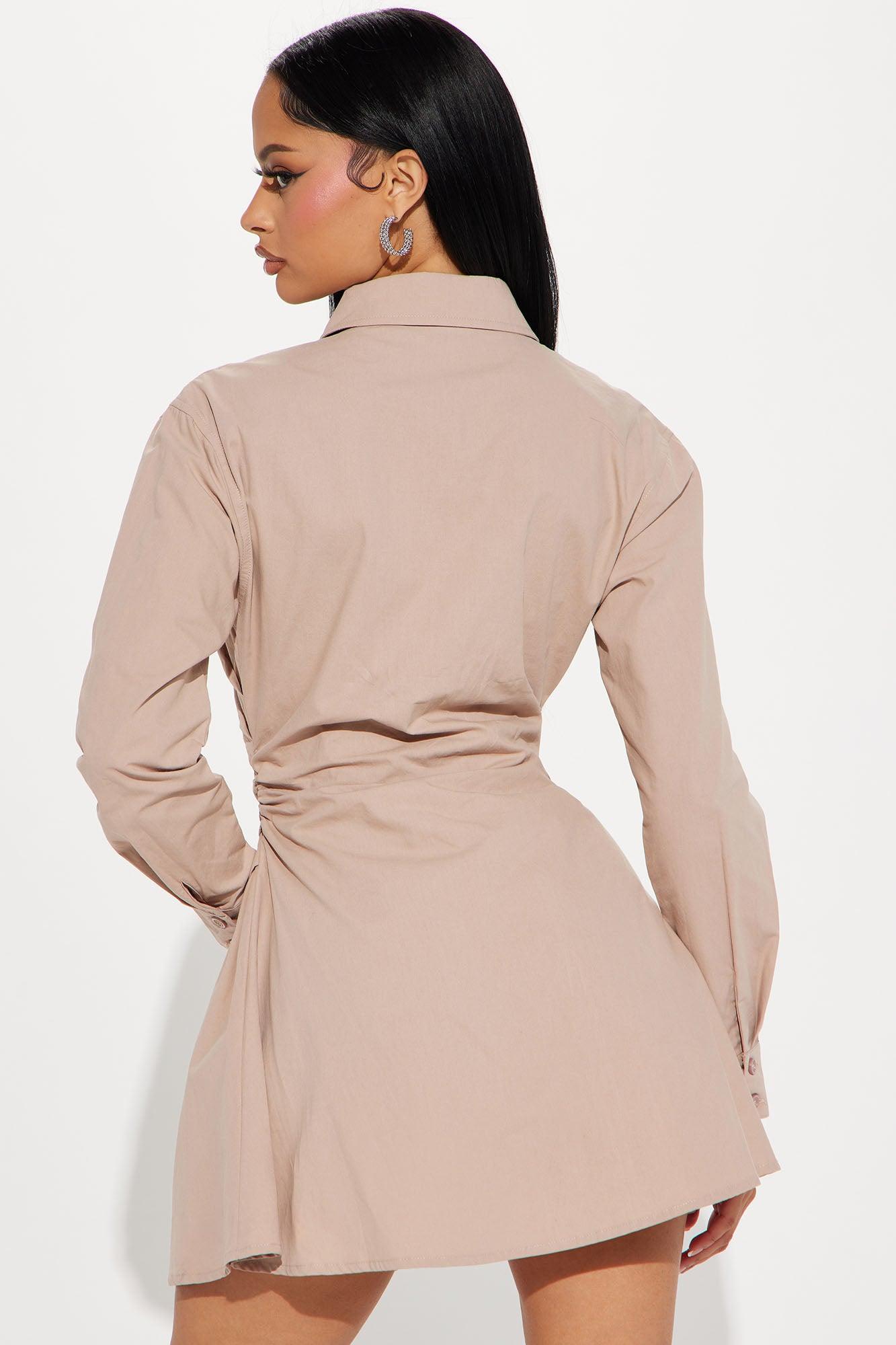 Friday Feels Shirt Dress - Mocha Product Image