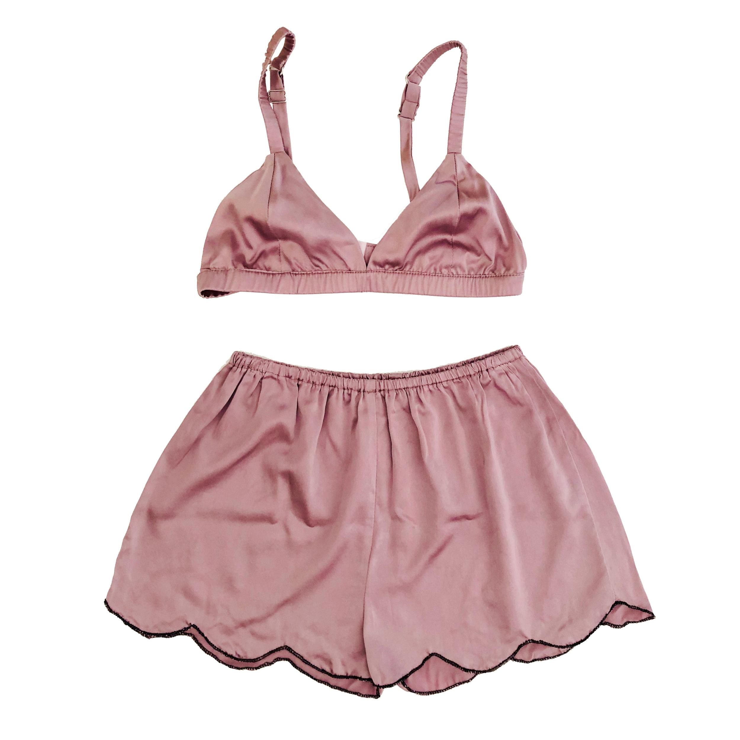 Custom Bralettes and Shorts Set | 19 Momme Silk Charmeuse Product Image