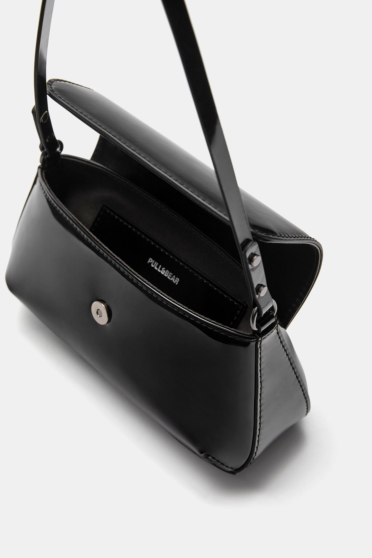 Faux patent finish shoulder bag Product Image