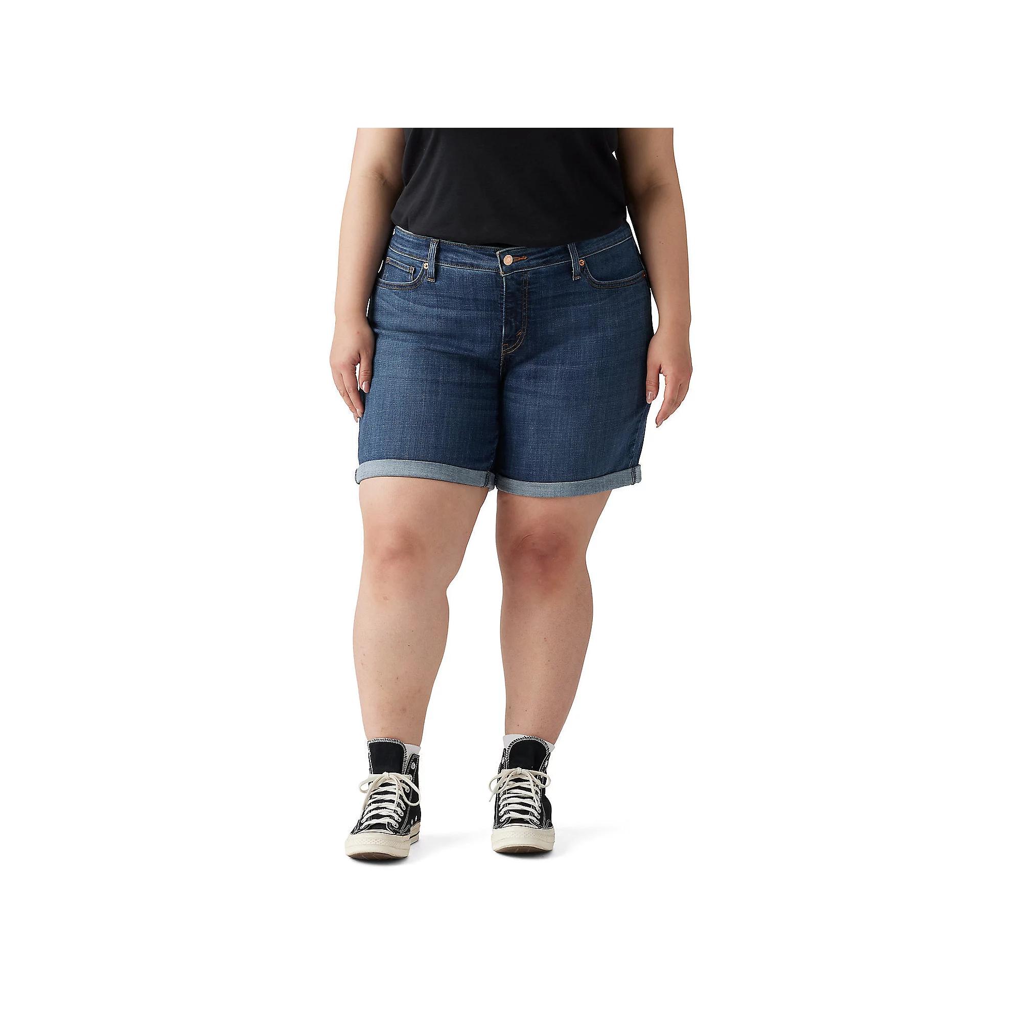 Plus Size Levi's® Mid-Length Jean Shorts, Women's, Size: 24 W, Stop The Confusion Product Image