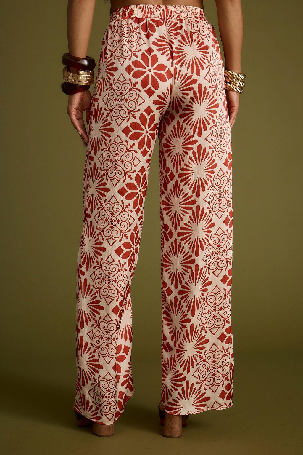 Cubana Rust Satin Pants Product Image